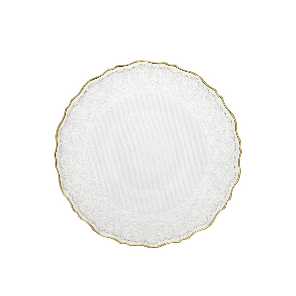 Talerz LISALA deserowy ze złotą obwódką 21 cm