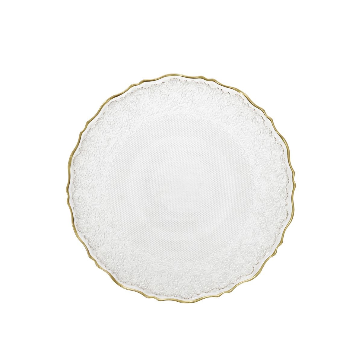 Talerz LISALA deserowy ze złotą obwódką 21 cm