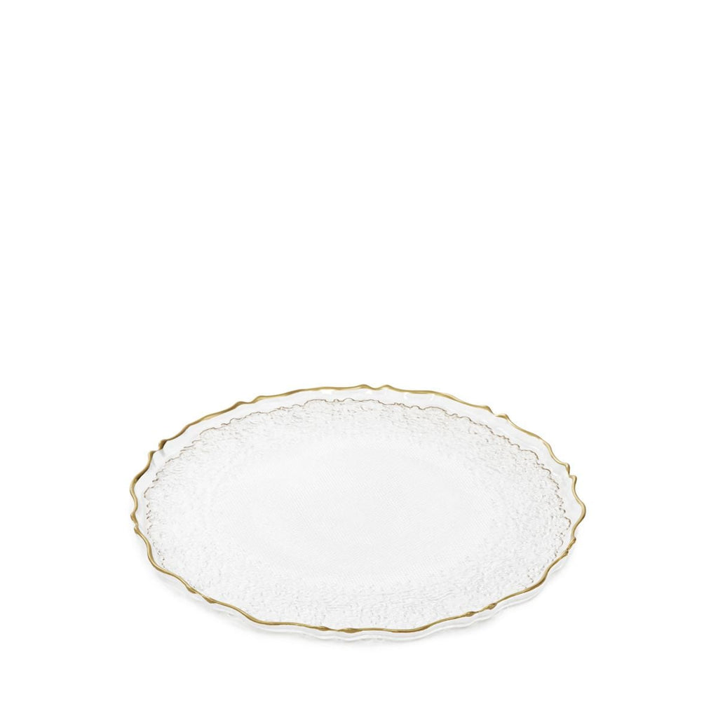 Talerz LISALA obiadowy ze złotą obwódką 28 cm