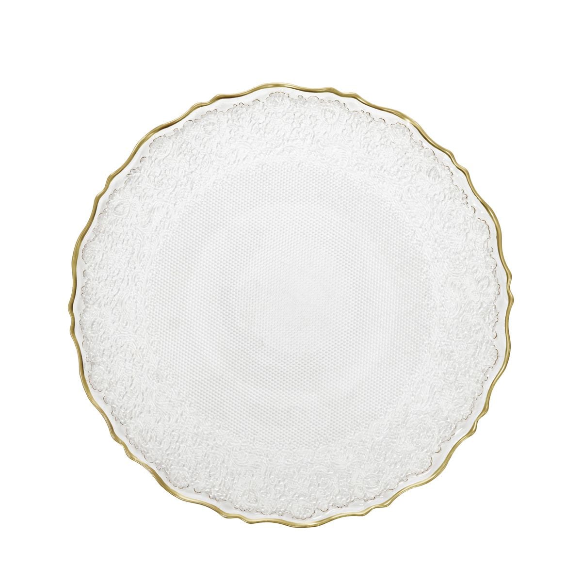 Talerz LISALA obiadowy ze złotą obwódką 28 cm