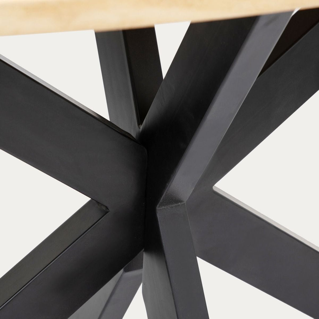 Stół GLIMA lite drewno akacji + metal 160x80x76 cm