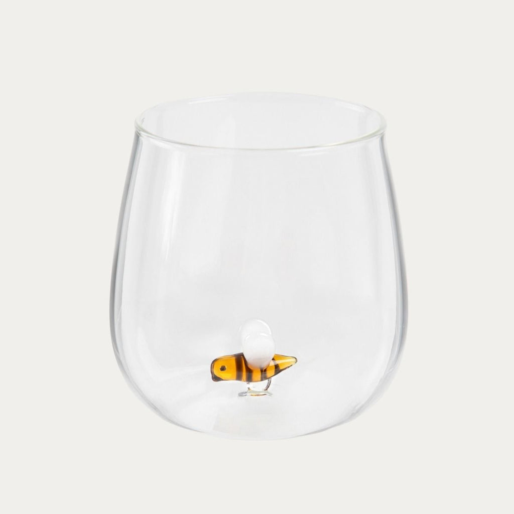 Szklanka ULME z pszczołą w środku bez ucha 0,4 l