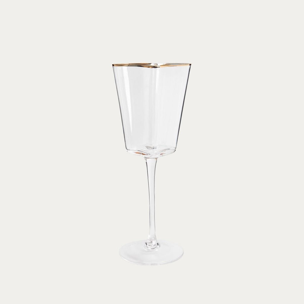 Kieliszek AMAR na wino w kształcie serca ze złotym rantem 0,3 l
