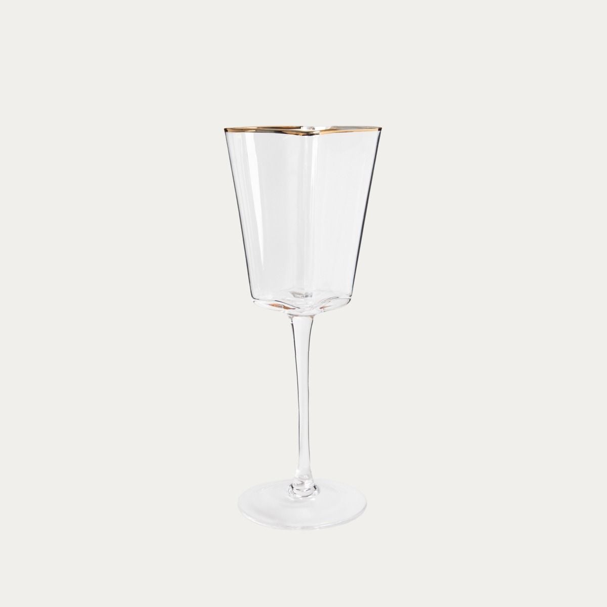 Kieliszek AMAR na wino w kształcie serca ze złotym rantem 0,3 l
