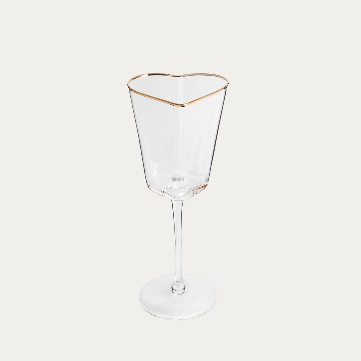 Kieliszek AMAR na wino w kształcie serca ze złotym rantem 0,3 l