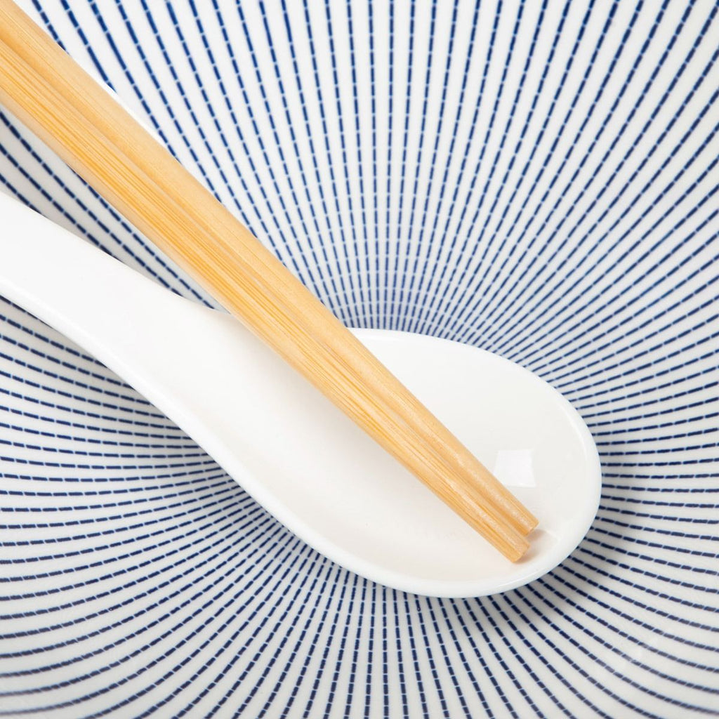 Zestaw do ramen SALADO w paski z brązowym rantem 21 cm