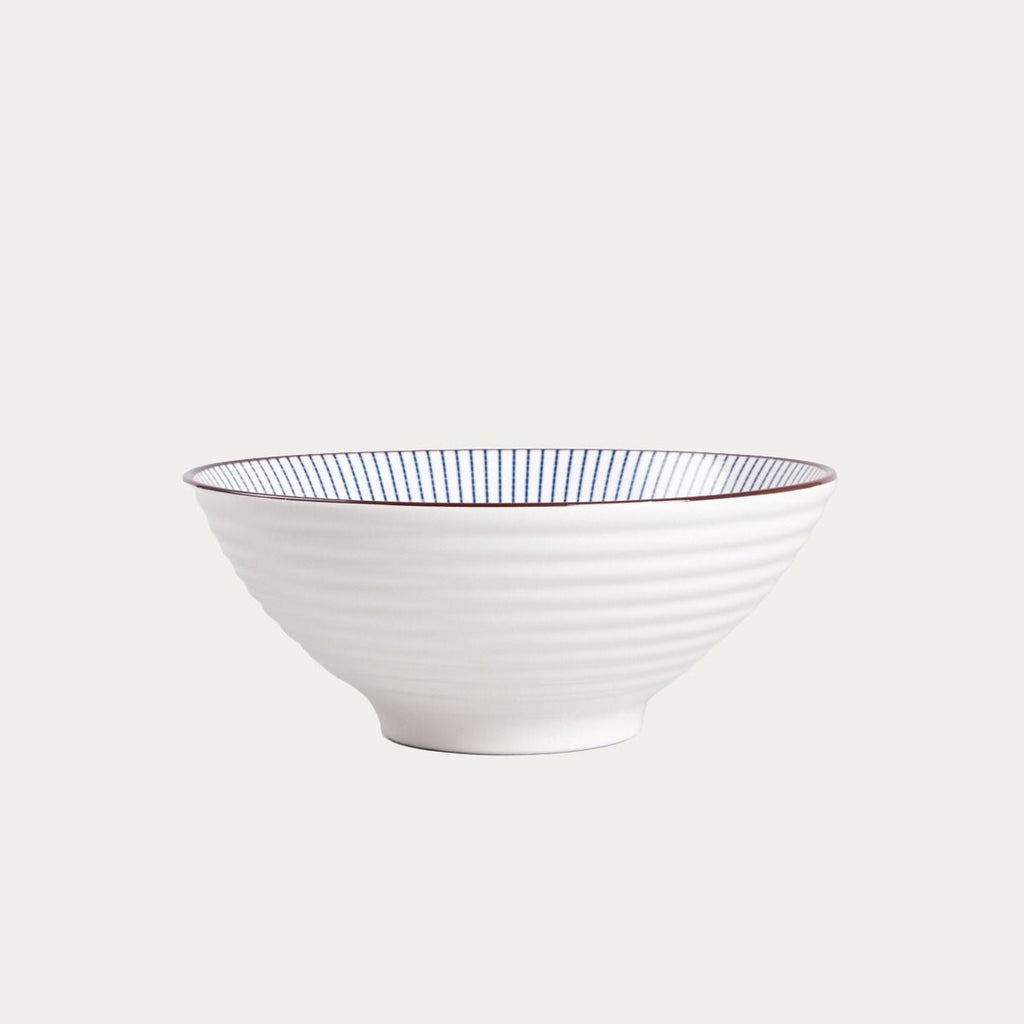 Zestaw do ramen SALADO w paski z brązowym rantem 21 cm