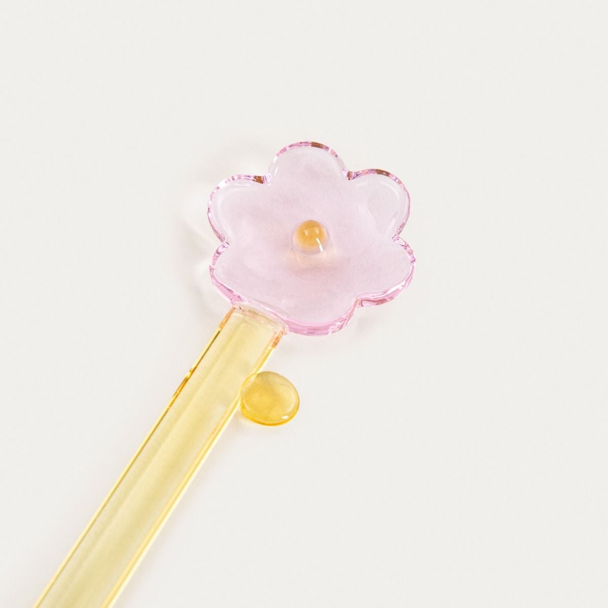Łyżeczka BLOOMDALE z różowym kwiatkiem i żółtą łodygą 15 cm