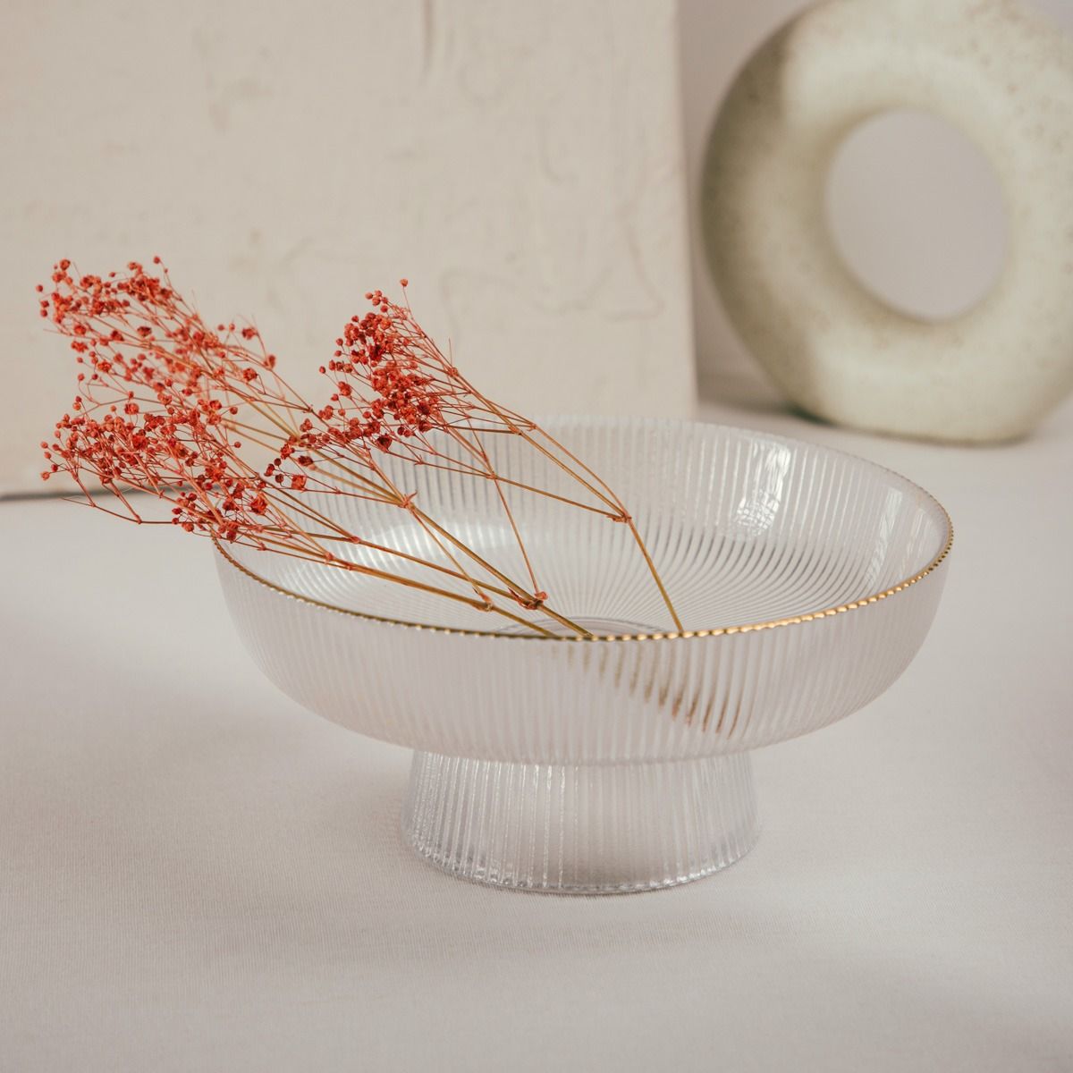 Misa LYNN ryflowana ze złotym rantem mała 20x9 cm
