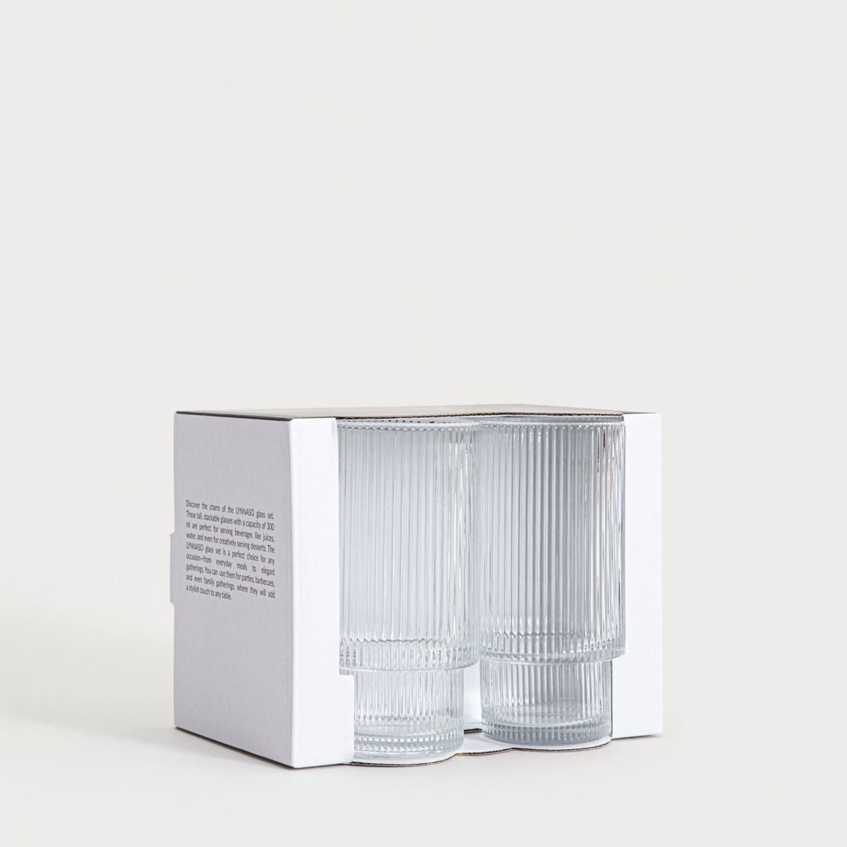 Zestaw szklanek LYNNASO transparentnych wysokich, 4 szt. 0,3 l