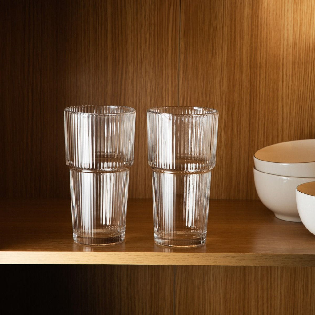 Zestaw szklanek LYNNASO transparentnych, wysokich piętrowanych 2 szt. 0,54 l
