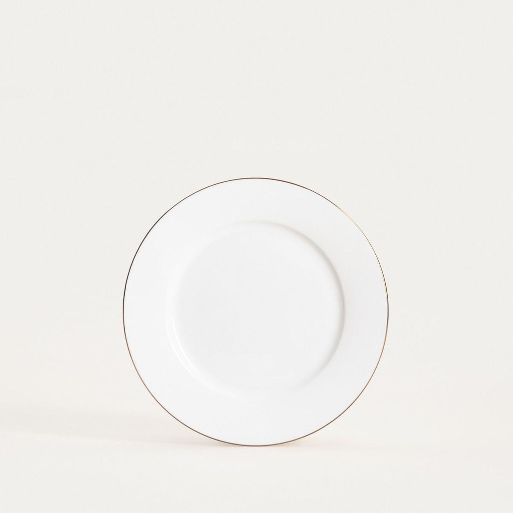Talerz AUROO deserowy ze złotą obwódką 19 cm